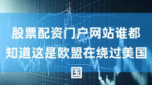 股票配资门户网站谁都知道这是欧盟在绕过美国
